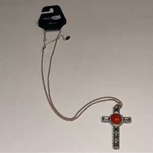 Rue21 Large Gold Tone Cross Necklace